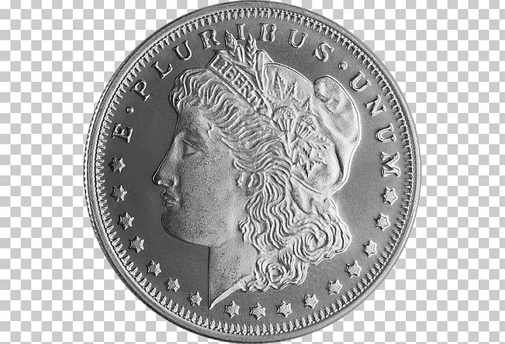 Morgan Dollar Bullion Coin Silver Ounce PNG, Clipart, Black And White, Bullion, Bullion Coin, Coin, Currency Free PNG Download