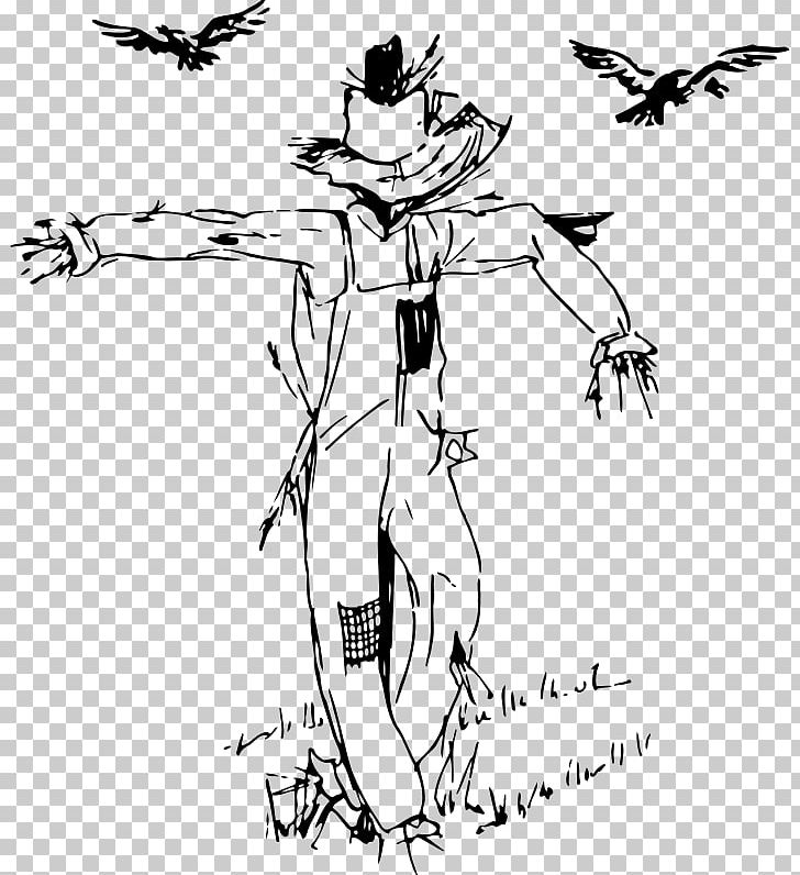 Scarecrow Drawing Coloring Book Necum Teuch PNG, Clipart, Arm, Art, Artwork, Beak, Bird Free PNG Download