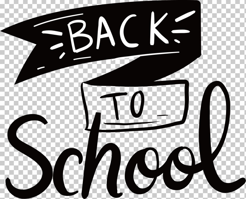 Back To School PNG, Clipart, Back To School, Black And White, Calligraphy, Line, Logo Free PNG Download