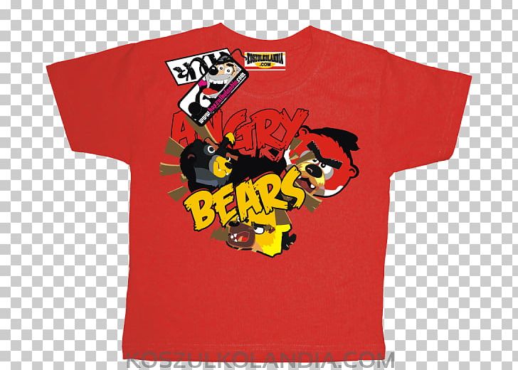 T-shirt Top Red Cotton Sleeve PNG, Clipart, Active Shirt, Angry Bear, Brand, Brown, Child Free PNG Download