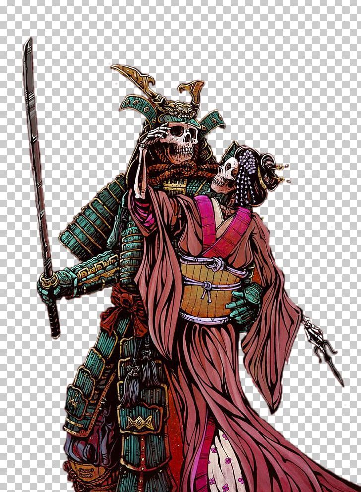 Samurai Drawing Skeleton Warrior Onna Bugeisha Png Clipart Art