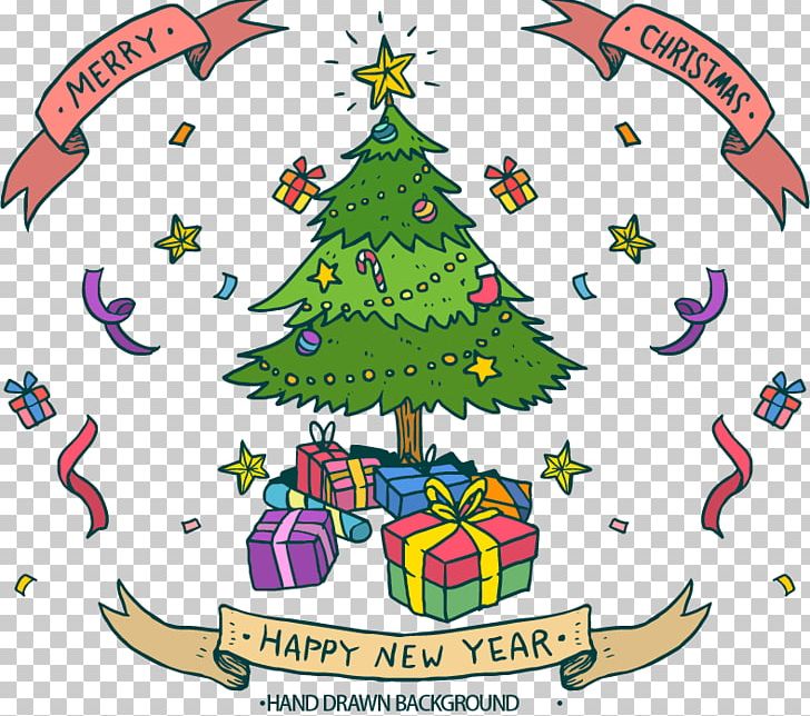 Christmas Tree Gift New Year PNG, Clipart, Area, Artwork, Chinese New Year, Christmas, Christmas Free PNG Download