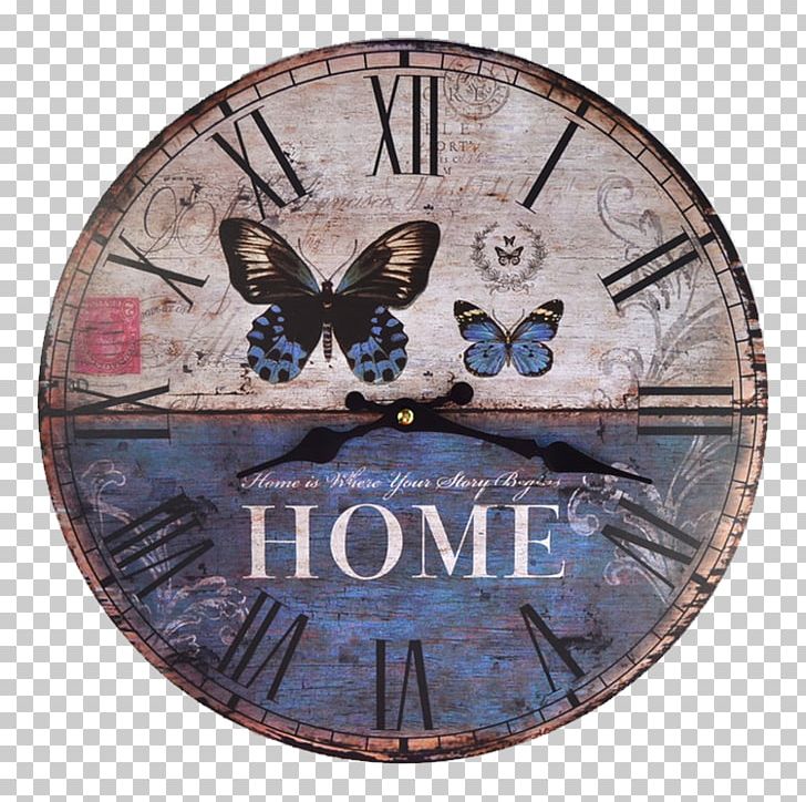 Clock Living Room Shabby Chic Decorative Arts Wall PNG, Clipart, Alarm Clock, Antique, Butterfly, Clock, Clock Icon Free PNG Download
