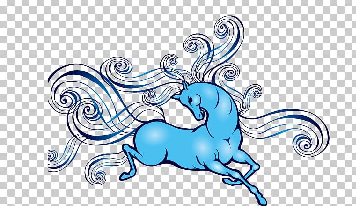 Horse Chinese New Year Wish PNG, Clipart, Animals, Blue, Cartoon, Cartoon Horse, Chinese Zodiac Free PNG Download