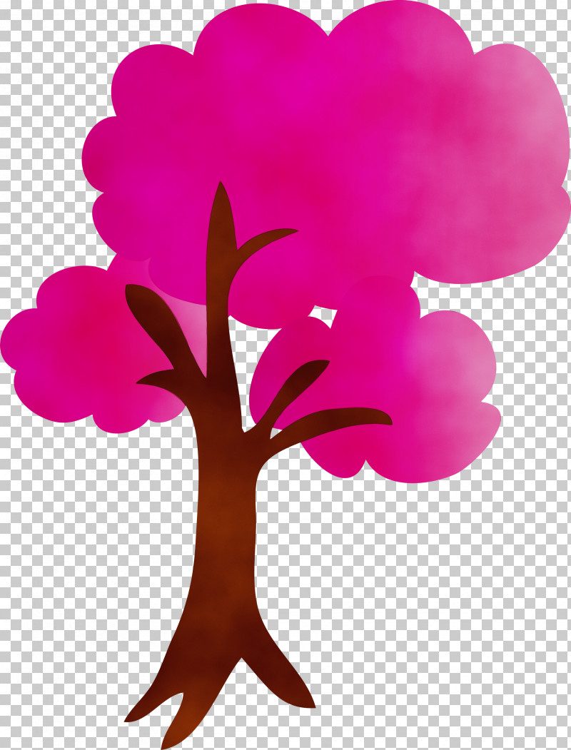 Pink Heart Magenta Tree Plant PNG, Clipart, Branch, Flower, Heart, Magenta, Paint Free PNG Download