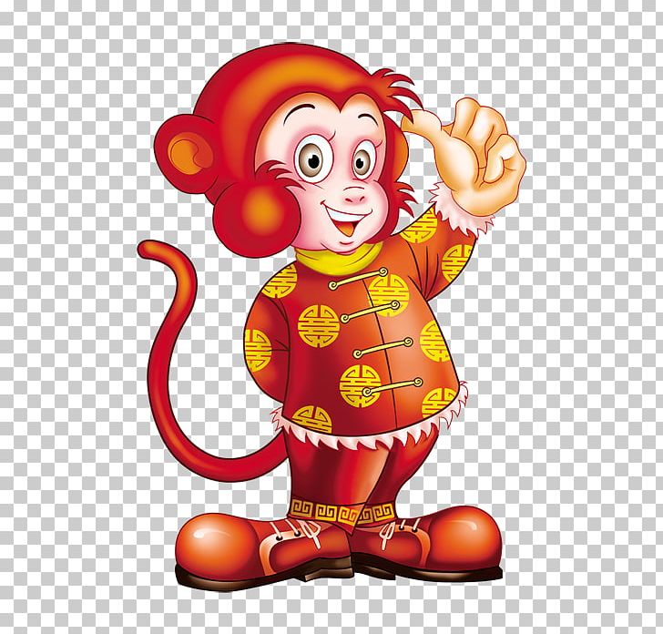 Monkey Chinese New Year Chinese Zodiac Lunar New Year PNG, Clipart, Ali New Years Day, Animals, Art, Bainian, Cartoon Free PNG Download