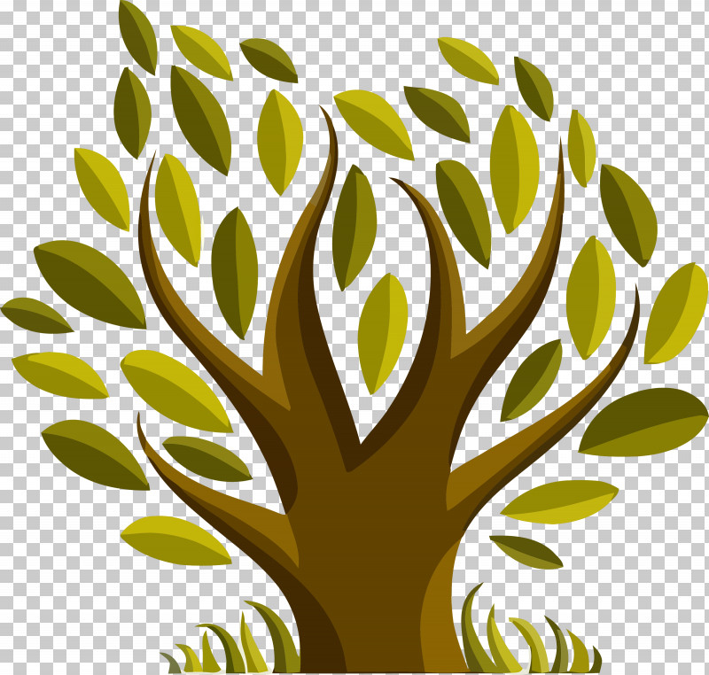 Green Leaf Tree Plant Yellow PNG, Clipart, Abstract Tree, Cartoon Tree, Flower, Grass, Green Free PNG Download