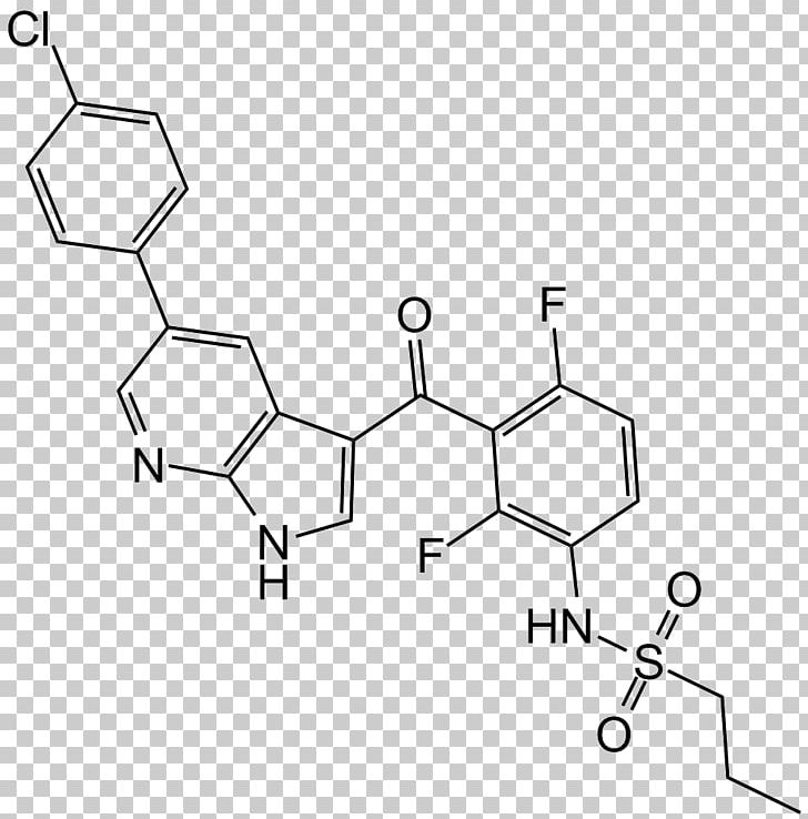 Vemurafenib Mitogen-activated Protein Kinase MAPK/ERK Pathway BRAF Enzyme Inhibitor PNG, Clipart, Angle, Arctigenin, Area, Auto Part, Black And White Free PNG Download