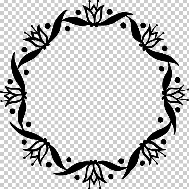 Flower Circle PNG, Clipart, Artwork, Black And White, Branch, Circle