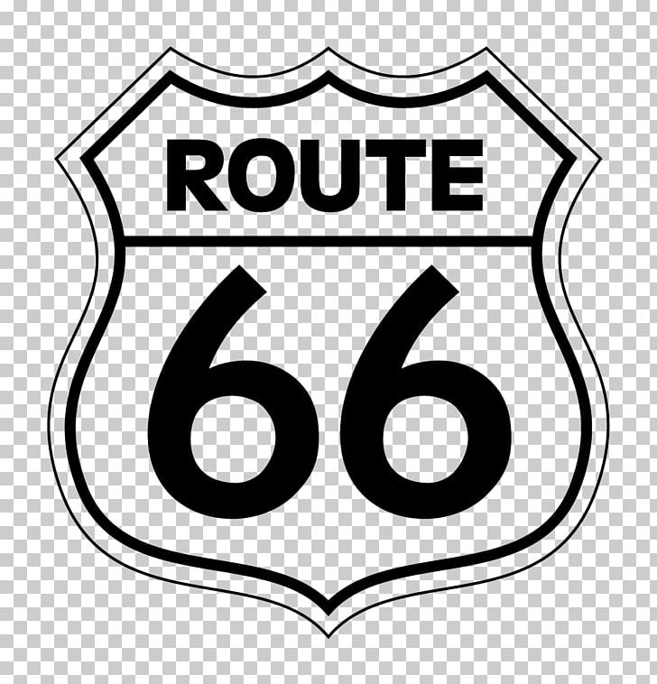 U.S. Route 66 Road Drawing PNG, Clipart, Area, Black, Black And White, Brand, Controlledaccess Highway Free PNG Download