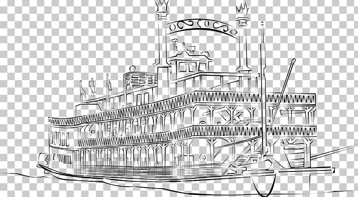 Steamboat Paddle Wheel Riverboat PNG, Clipart, Artwork, Black And White, Boat, Bridge Illustration, Computer Icons Free PNG Download
