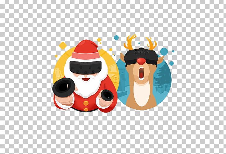 Santa Claus Elk Reindeer Christmas Illustration PNG, Clipart, Art, Christmas, Christmas Border, Christmas Frame, Christmas Lights Free PNG Download