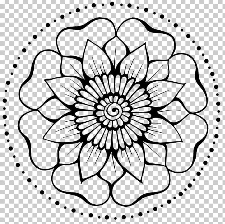 Flower Henna Mehndi Art PNG, Clipart, Area, Art, Black And White, Circle, Cut Flowers Free PNG Download