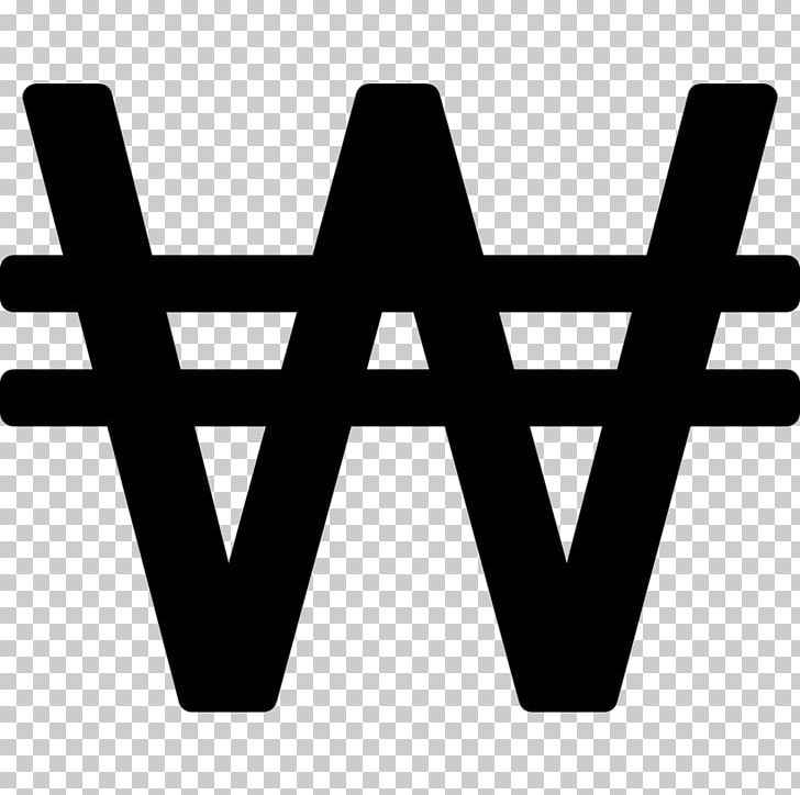 South Korean Won Won Sign Currency Symbol North Korean Won PNG, Clipart, Angle, Black And White, Brand, Computer Icons, Currency Free PNG Download