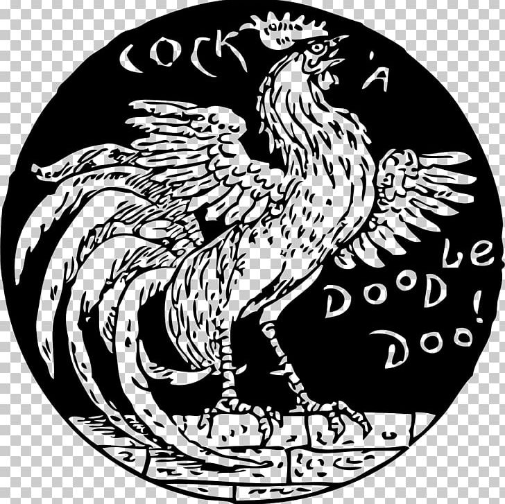 Chicken Rooster Cock A Doodle Doo PNG, Clipart, Animals, Beak, Bird, Black And White, Chicken Free PNG Download