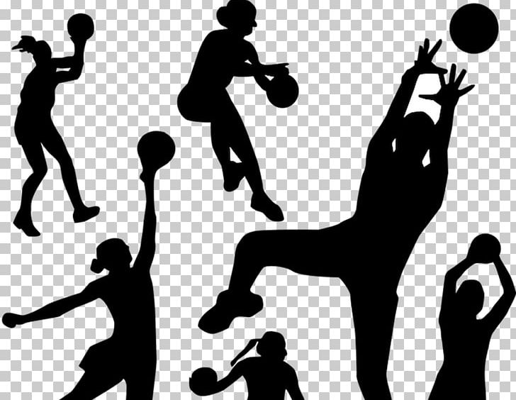 Netball Silhouette Sport PNG, Clipart, Ball, Basketball, Black And White, Hand, Happiness Free PNG Download