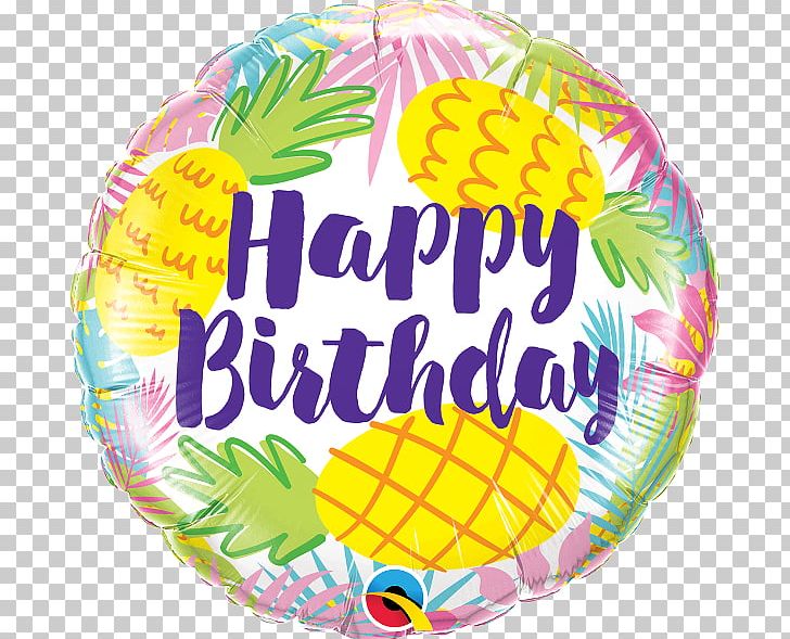 Balloon Birthday Party Pineapple Fruit Salad PNG, Clipart, Balloon, Birthday, Circle, Confetti, Feestversiering Free PNG Download