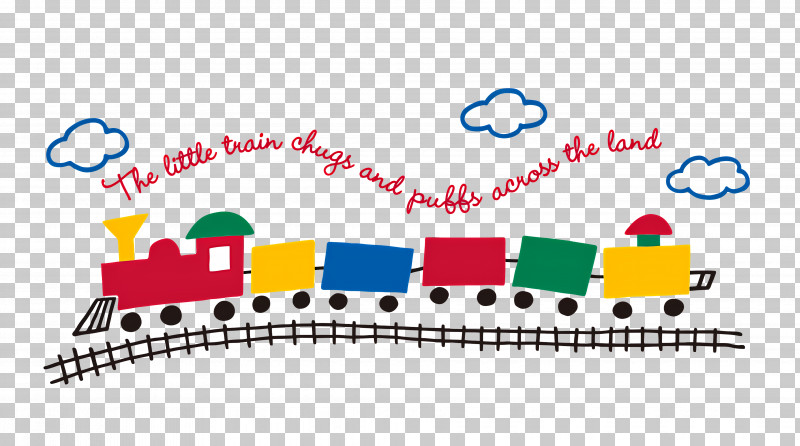 Little Train - Colorful Train On Tracks PNG