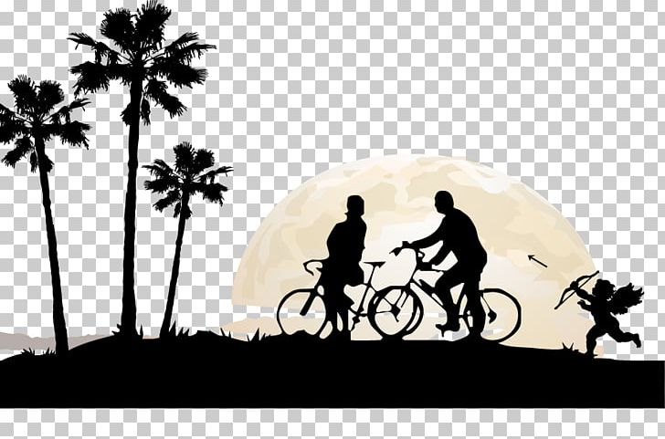 Fathers Day Silhouette PNG, Clipart, Bicycle, Black And White, Brand, Cartoon Couple, Child Free PNG Download
