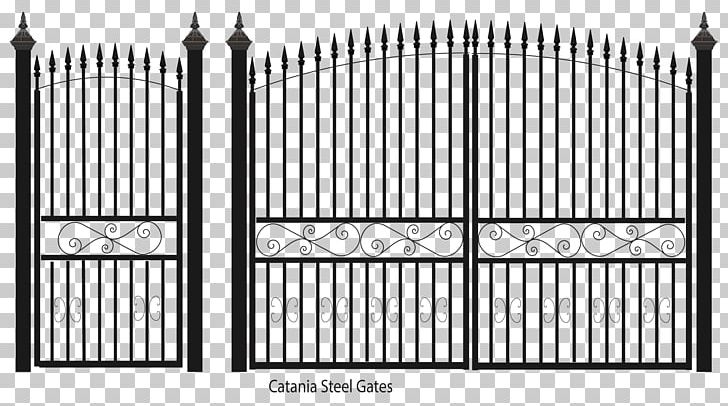 Fence Gate Wrought Iron Steel Sheet Metal PNG, Clipart, Balcony, Black And White, Cast Iron, Door, Facade Free PNG Download