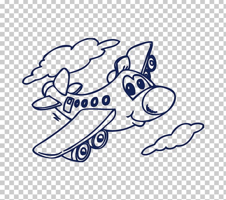 Airplane Drawing Coloring Book Caricature PNG, Clipart, Airplane, Area, Art, Artwork, Black And White Free PNG Download
