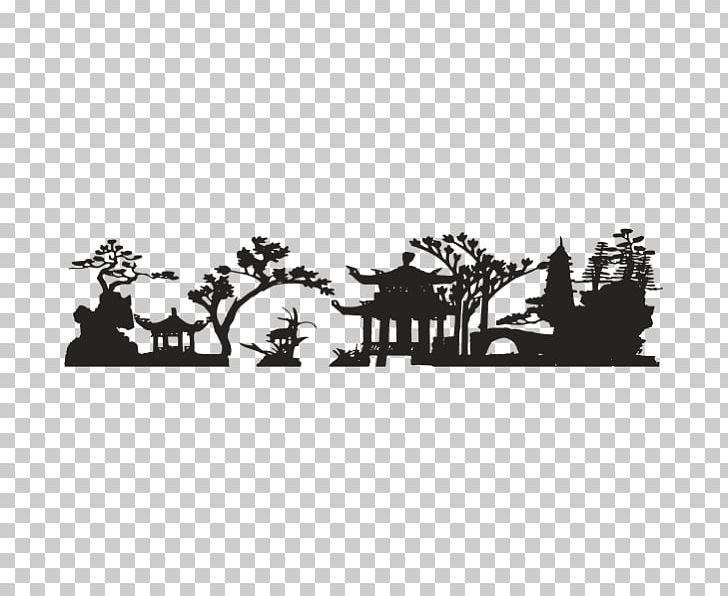 Silhouette Landscape Painting PNG, Clipart, Animals, Architecture, Black, Black And White, Chine Free PNG Download