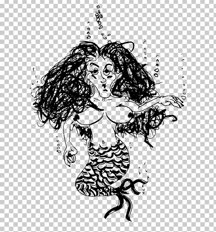 Black And White Coloring Book Line Art Mermaid PNG, Clipart, Art, Artwork, Black And White, Book, Color Free PNG Download