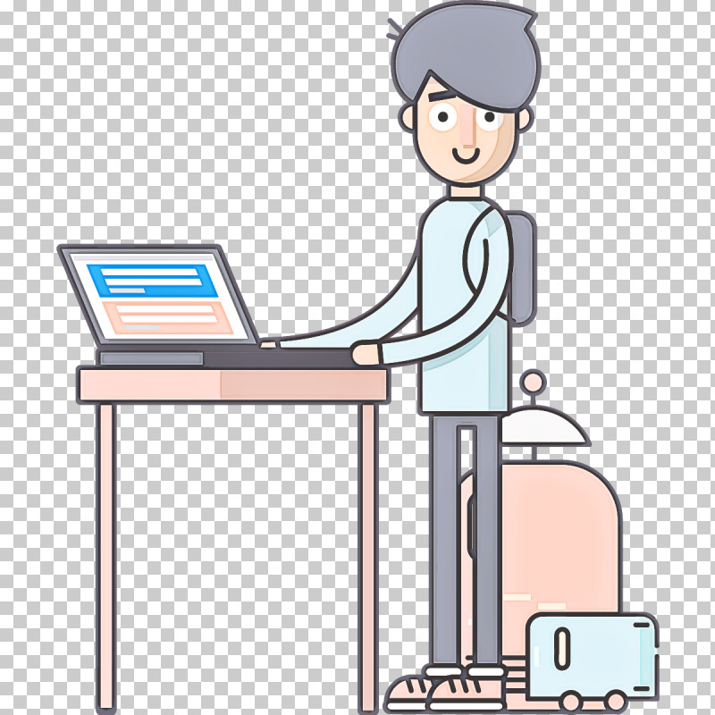 Cartoon Job Line Desk Computer Desk PNG, Clipart, Cartoon, Computer Desk, Desk, Furniture, Job Free PNG Download