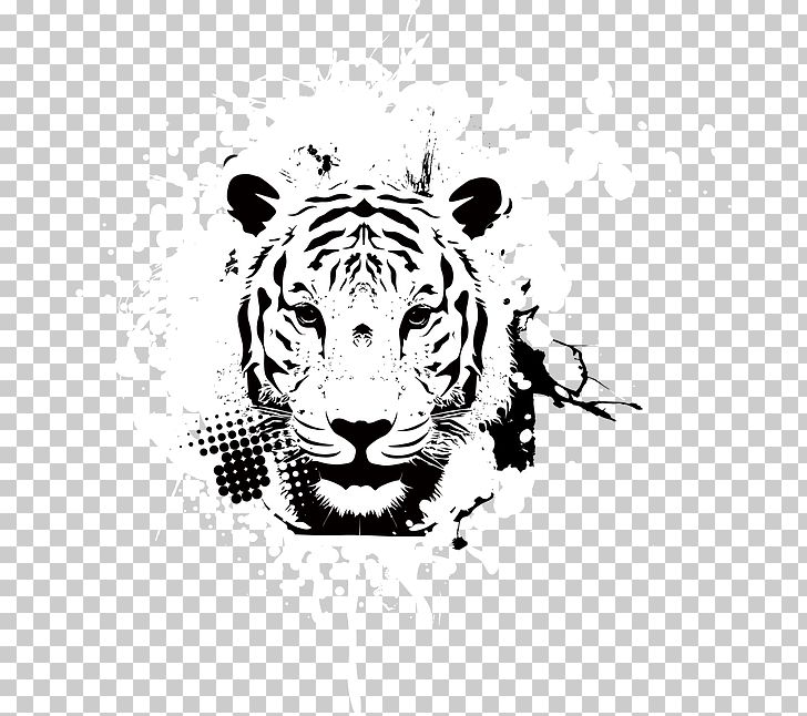 Tiger Art PNG, Clipart, Animal, Big Cats, Black, Black And White, Carnivoran Free PNG Download