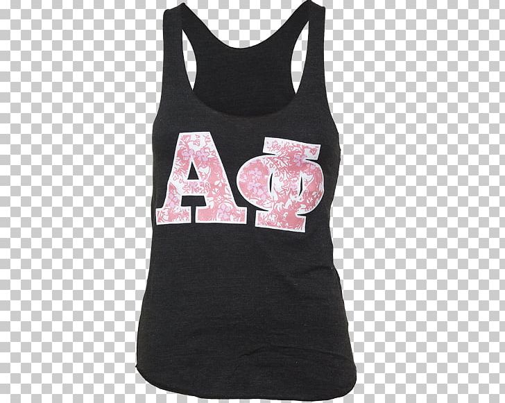 Alpha Phi T-shirt Gilets Sorority Recruitment Gimmie Now PNG, Clipart, Active Tank, Alpha Phi, Alpha Phi Alpha, Apron, Black Free PNG Download