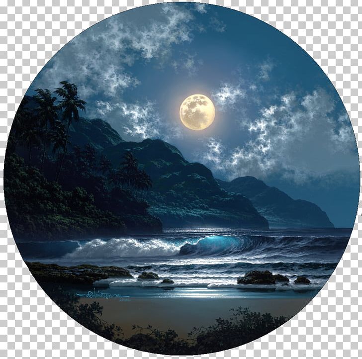 Moonlight Oil Painting Night Art PNG, Clipart, Art, Artist, Atmosphere, Computer Wallpaper, Earth Free PNG Download