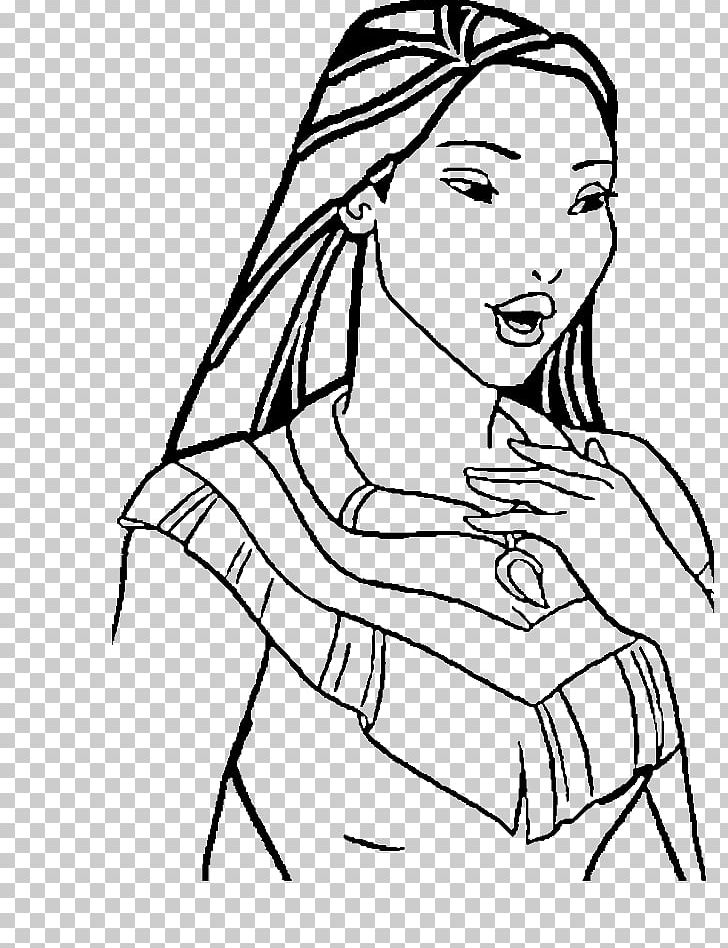 Pocahontas Coloring Book Drawing Line Art PNG, Clipart, Arm, Art, Black, Cartoon, Child Free PNG Download