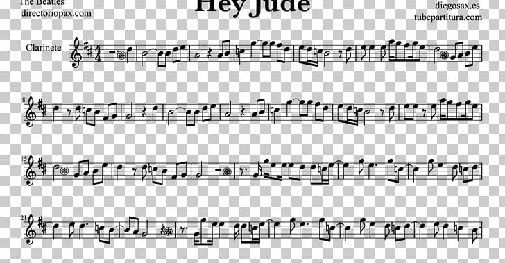 Hey Jude Sheet Music Trumpet Clarinet Png Clipart Angle - 