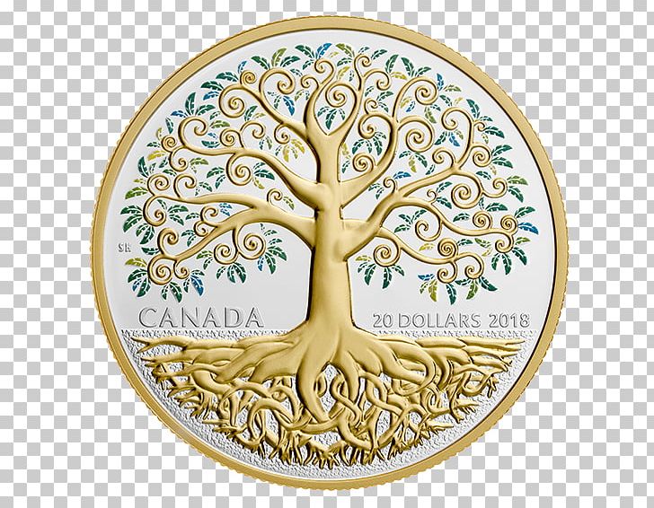 Canada Silver Coin Royal Canadian Mint Tree Of Life PNG, Clipart, Canada, Celtic Sacred Trees, Coin, Dollar Coin, Gold Free PNG Download