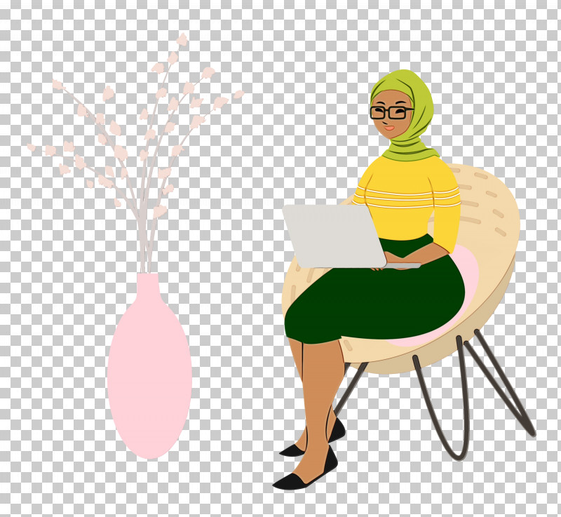 Cartoon Sitting Chair Yellow Meter PNG, Clipart, Alone Time, Behavior, Cartoon, Chair, Computer Free PNG Download
