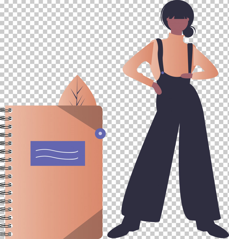 Notebook Girl PNG, Clipart, Girl, Notebook, Paper Product, Standing, Trousers Free PNG Download