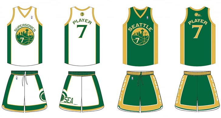 Seattle Supersonics New York City Jersey PNG, Clipart, Brand, Clothing, Drawing, Green, Jersey Free PNG Download