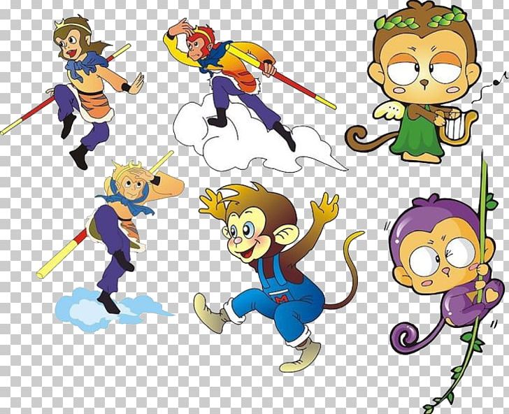 Sun Wukong Mount Huaguo Monkey PNG, Clipart, Animals, Area, Boy Cartoon, Cartoon, Cartoon Alien Free PNG Download