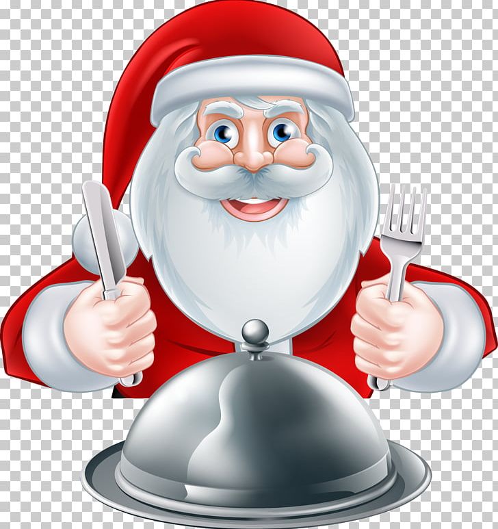 Santa Claus Knife Fork Illustration PNG, Clipart, Cartoon, Encapsulated Postscript, Fictional Character, Hand, Happy Birthday Vector Images Free PNG Download