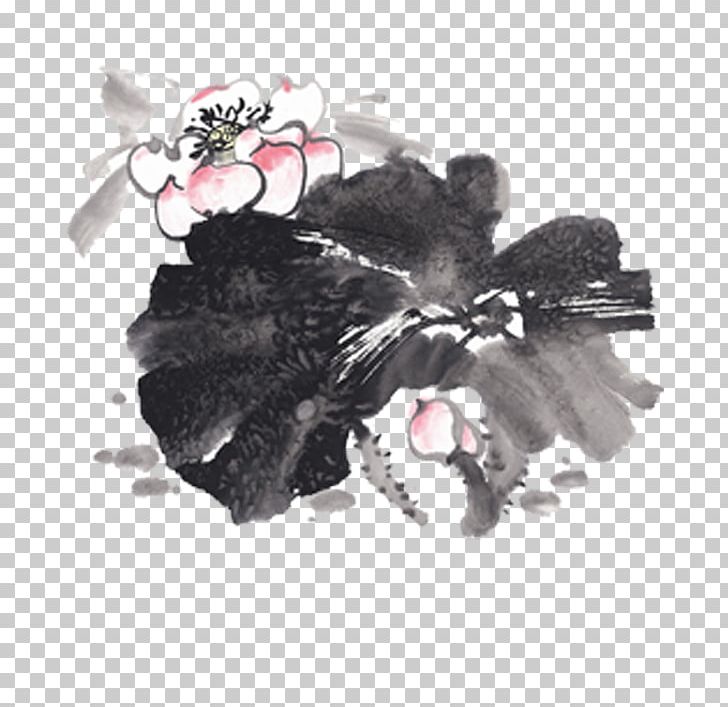 Ink Wash Painting Nelumbo Nucifera Chinese Painting Bird-and-flower Painting PNG, Clipart, Birdandflower Painting, Black, China, China Creative Wind, Chinese Free PNG Download