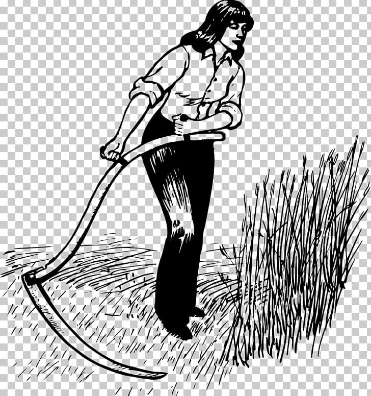 Scythe Harvest Farmer PNG, Clipart, Arm, Art, Artwork, Black And White, Computer Icons Free PNG Download