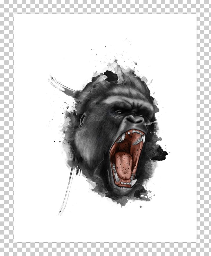 Gorilla Tattoo Flash Drawing PNG, Clipart, Angry, Angry Gorilla, Animals, Art, Art Print Free PNG Download