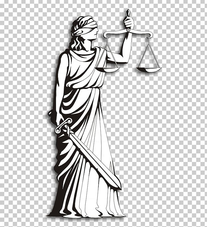 Lady Justice Symbol Measuring Scales Court PNG, Clipart, Arm, Art, Artwork, Black, Black And White Free PNG Download