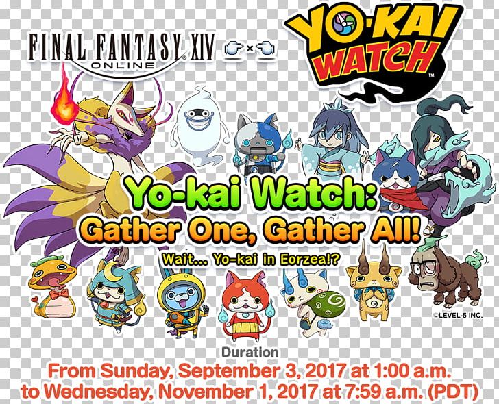 Final Fantasy XIV: Stormblood Yo-Kai Watch Video Game Jibanyan PNG, Clipart, Advertising, Area, Art, Brand, Cartoon Free PNG Download