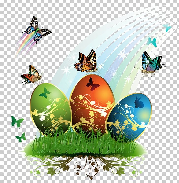 Easter Bunny Easter Egg PNG, Clipart, Artificial Grass, Butterfly, Computer Wallpaper, Easter, Easter Bunny Free PNG Download