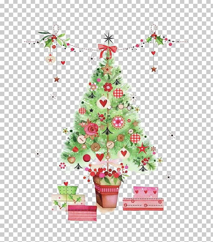 Christmas Tree Watercolor Painting Designer PNG, Clipart, Branch, Christmas Decoration, Christmas Frame, Christmas Lights, Decor Free PNG Download