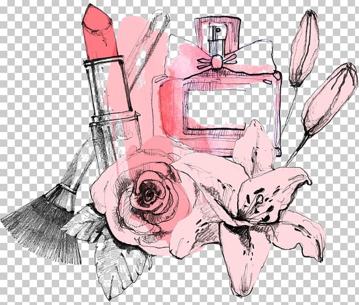 Floral Design Cosmetics Perfume Drawing PNG, Clipart, Art, Artwork, Beauty, Brush, Cut Flowers Free PNG Download