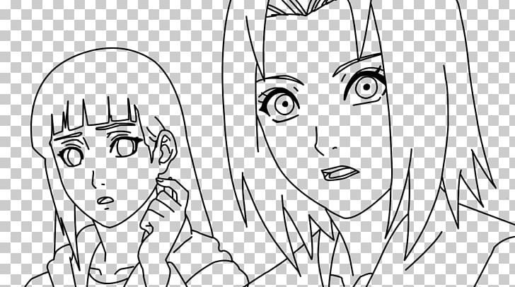 Sakura Haruno Hinata Hyuga Line Art Naruto Shippuden: Naruto Vs. Sasuke Sasuke Uchiha PNG, Clipart, Arm, Black, Cartoon, Child, Color Free PNG Download