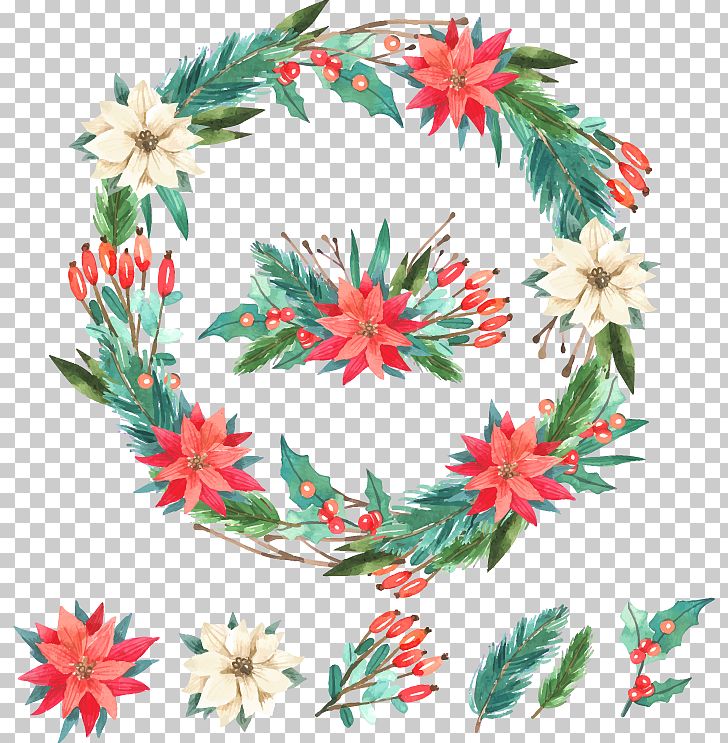 Flower Wreath Christmas Garland PNG, Clipart, Christmas Decoration, Christmas Ornament, Decor, Design, Fir Free PNG Download