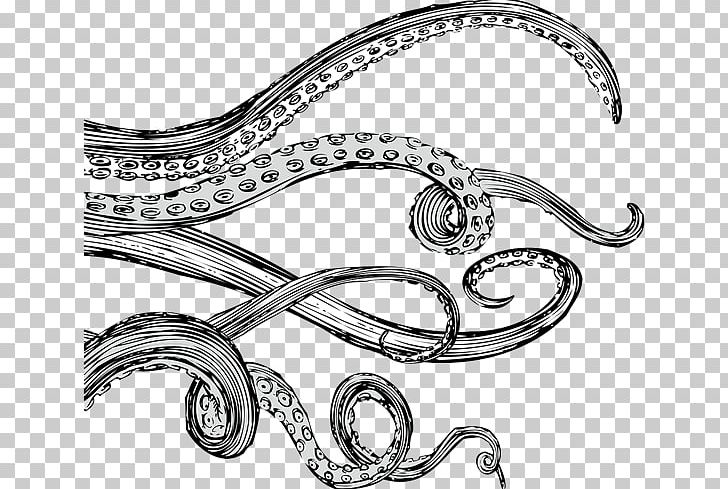 Tentacle Octopus Drawing Sticker PNG, Clipart, Art, Black And White, Body Jewelry, Decal, Drawing Free PNG Download